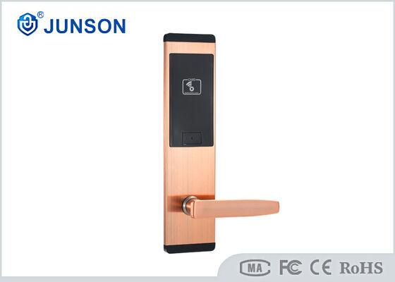 स्टेनलेस स्टील आरएफआईडी होटल लॉक 1 सेकंड प्रारंभ समय और कुंजी रहित प्रवेश प्रणाली के लिए 200 अतिथि कार्ड क्षमता के साथ
